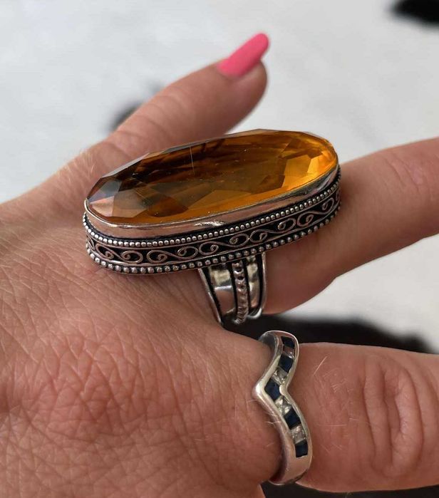 Inel Argint 925 cu Piatra Semipretioasa Citrin