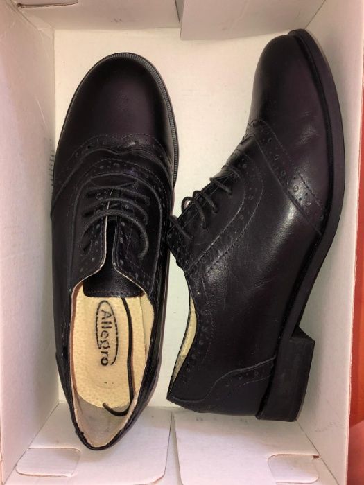 Pantofi dama din piele naturala cu siret (firma Allegro)