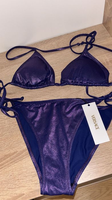 Costum de baie 2 piese Versace -shinny violet NOU