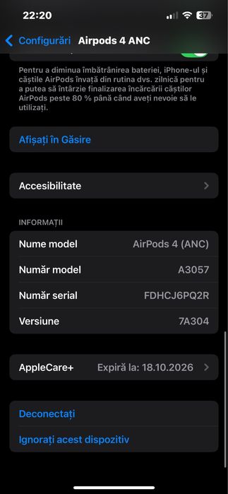 Casti Airpods 4 ultima generatie