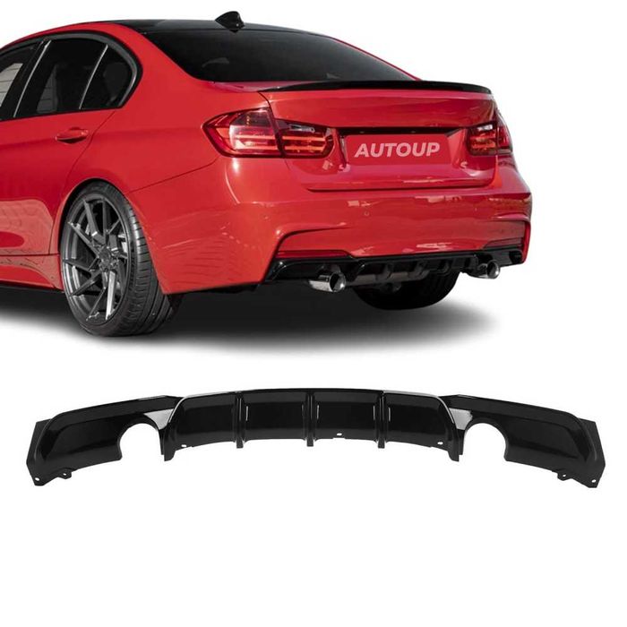 Difuzor Bara Spate Evacuare Single St+Dr BMW Seria 3 F30 F31 - Negru Lucios