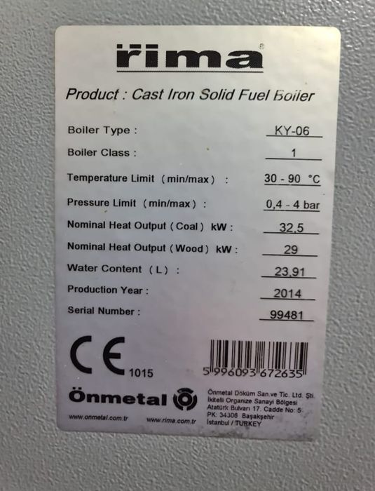 Vând centrală fontă 32kw