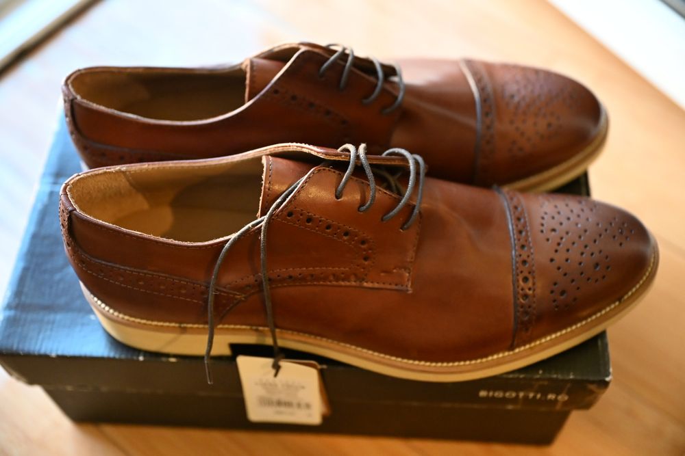 Pantofi casual brogue Bigotti noi 46 maro