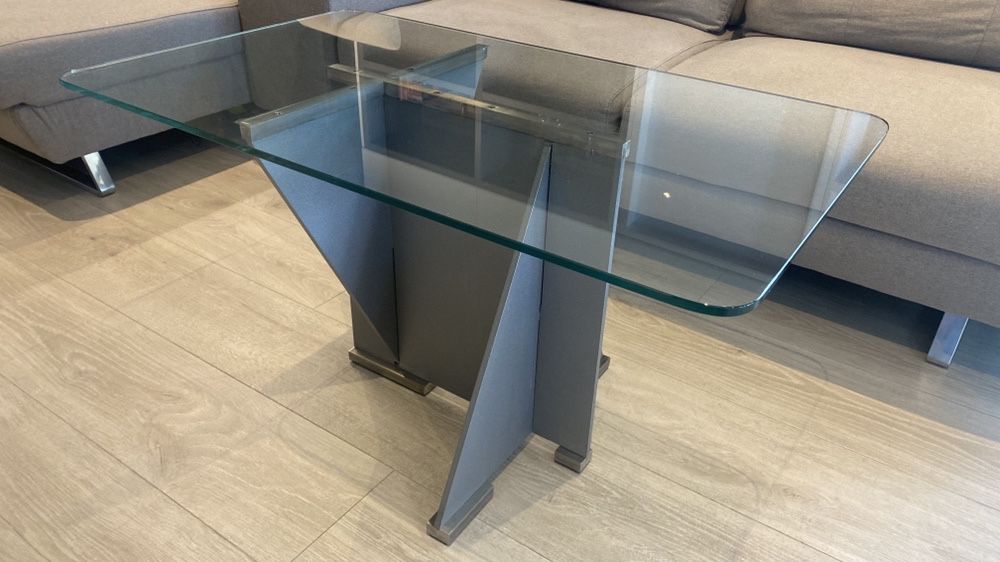 Vand masa  cafea metal si sticla design unic