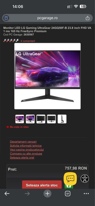 Vand Monitor LG Ultra Gear Best  24” 165Hz Gaming