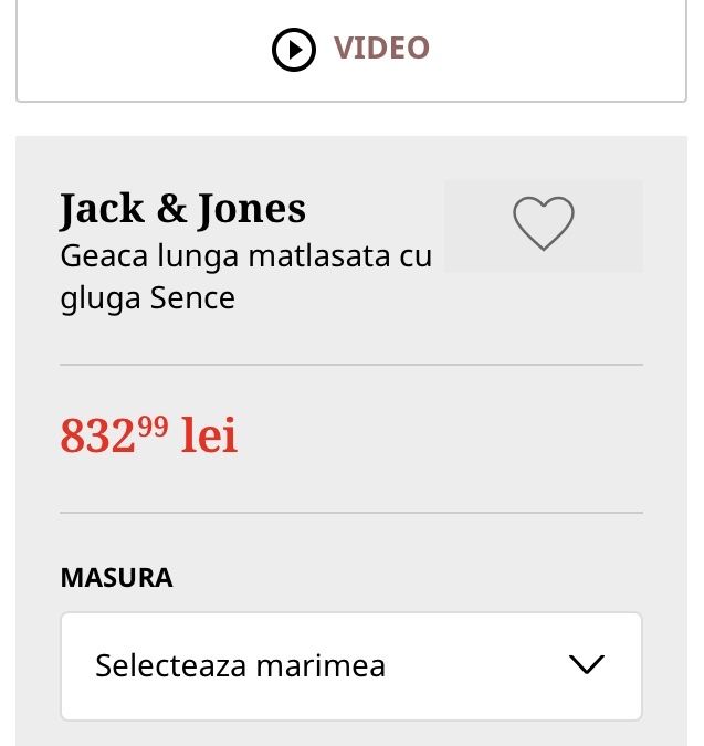 Geaca lunga matlasata, Jack&Jones, noua