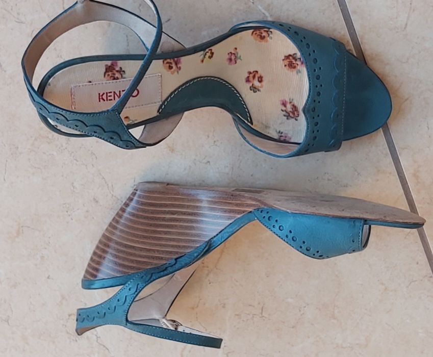 Kenzo ,сандали н.37,5/38 ,естествена кожа ,тюркоаз