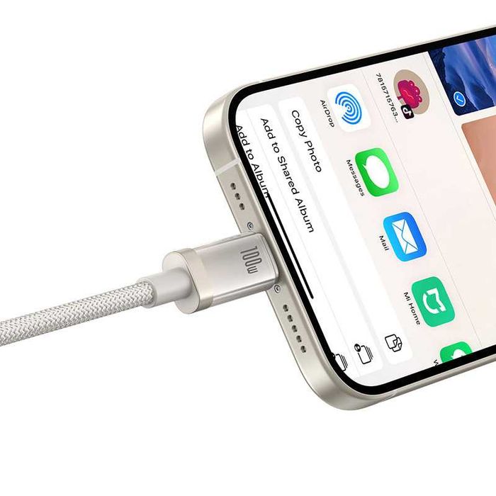 Кабель Baseus Titanium Alloy Type-C 100W быстрая зарядка 1 метр