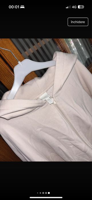 Hanorac H&M crem oversized crop - comfy fit | mărimea XL