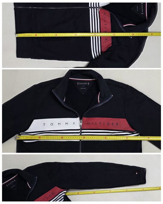 Jacheta casual Tommy Hilfinger 100% bumbac, bluza cu fermoar, Nr. L