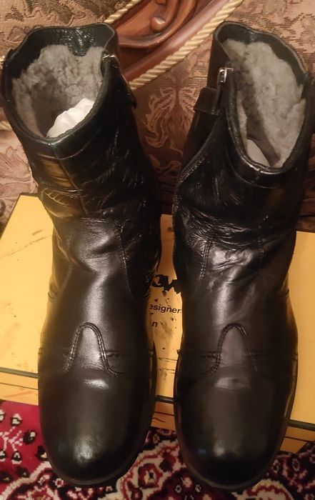 Сапоги мужские, натуральная кожа, натуральный мех,р 43 Италия