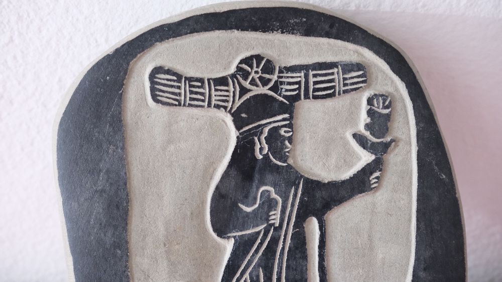 Ancient Image Engraved on Slate Tablet