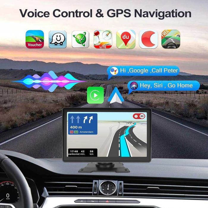 Мултимедия Camecho Wireless Carplay & Android Auto, 7-инчов