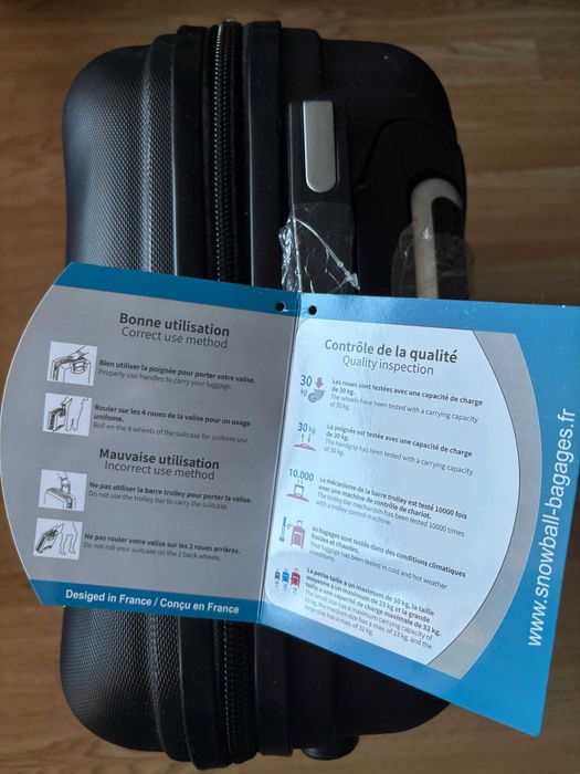 НОВ Куфар Madisson ръчен багаж, ABS, С 4 колела, 55 cm, Черен