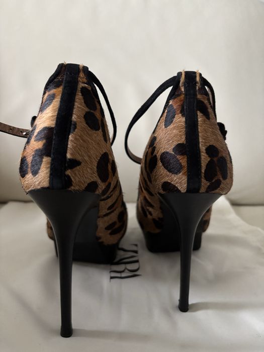 Pantofi din piele naturala animal print 37