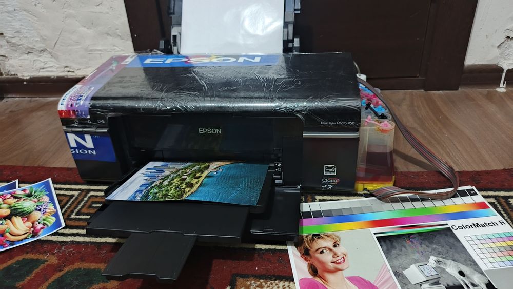 Epson P50 yangi 6 ta rangli Dyuzi 100% idialni ishga tayyor zaprafkali