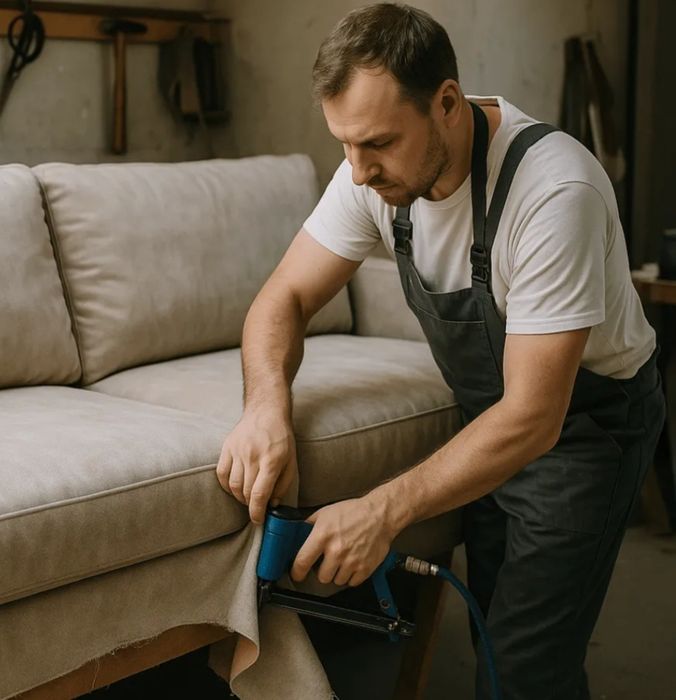 Реставрация диван для кафе любой сложности