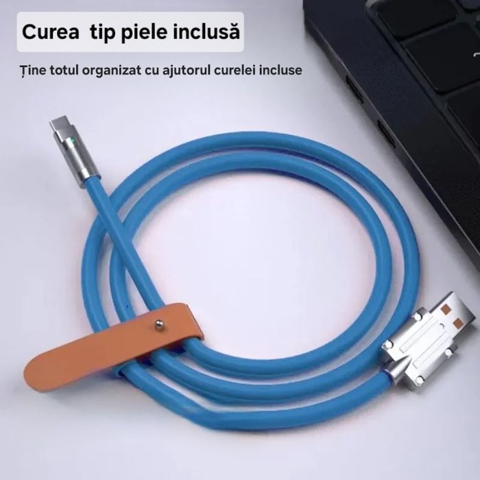 Cablu Încărcare+Date MaxCharge 120W, 7A, 1.5m, UsbC. Silicon lichid.