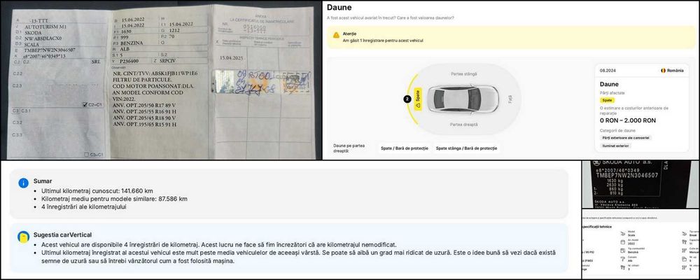 Skoda Scala 2022 / Istoric service / Fără daune! Fiscal pe loc! Front asisst. Senzori parcare. Unic proprietar.