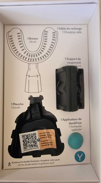 "3вуюва четka за 3ъбu Y-Brush Nyon Black Premiumn (10-cekyндна)"