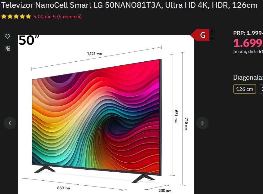 Vand 2 TV 4K, garantie Altex: 50" LG NanoCell/ 55" Hisense