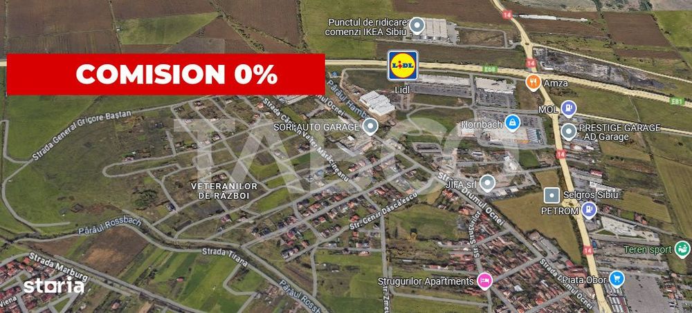 Teren intravilan de vanzare puz utilitati aviz de constructie in Sibiu