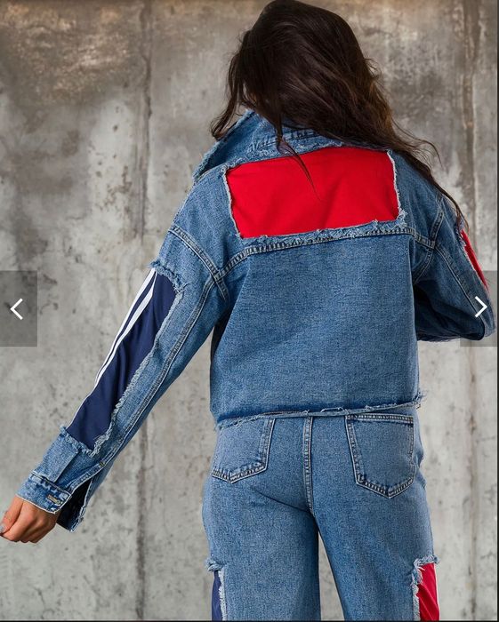 Дънков дамски костюм М размер намален