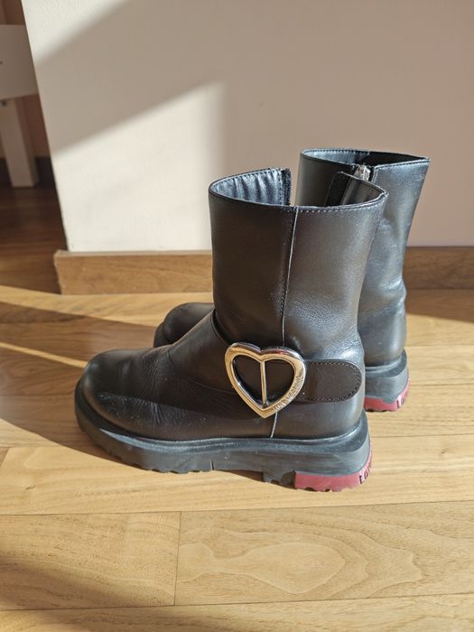Детски ботуши Love Moshino, естествена кожа