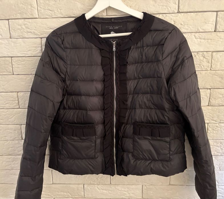 Стилно черно яке ZARA гъши пух