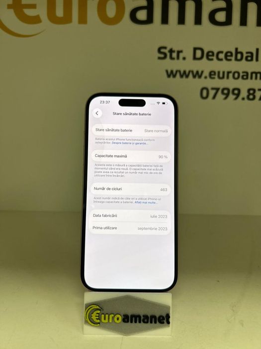 Telefon mobil Apple iPhone 15, 128GB, 90% bat. -D-