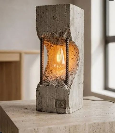 Lampa veioza lampadar ciment beton personalizabil