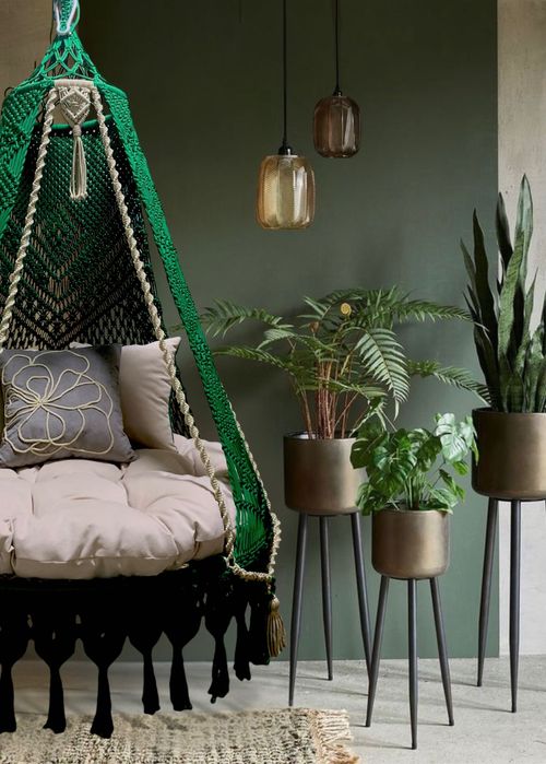 Кресло гамак макраме для интерьера комнаты, террасы, балкона, двора