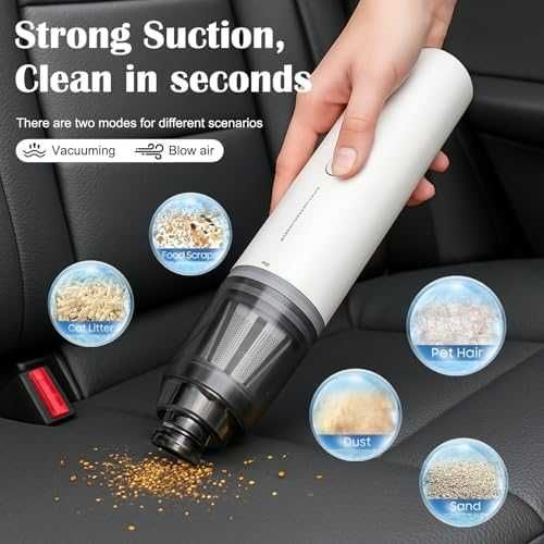 Нова Мини прахосмукачка за автомобил дом, мощно засмукване, без кабели