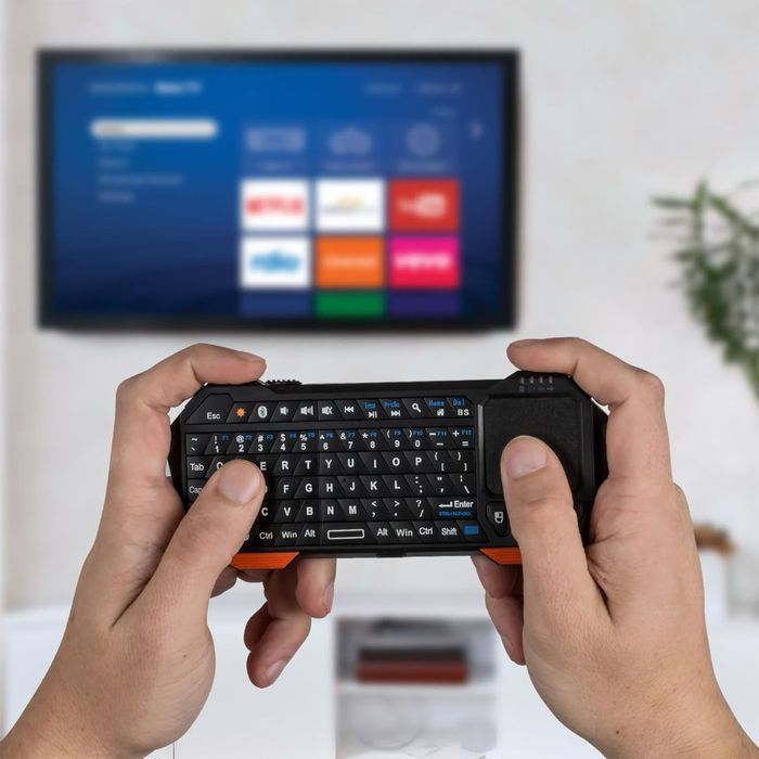 Tastatură Bluetooth Mini Fosmon Portabilă Fără Fir cu Touchpad - Negru