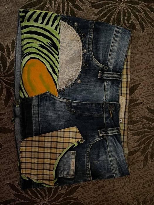 Маркова Модерна Дънкова Поличка Franco Ferucci пъстроцветнаУникатМодел