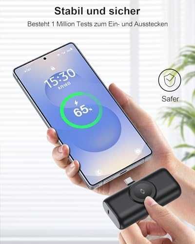 Мини power bank 5000mAh 3-в-1 за Samsung и iPhone USB-C