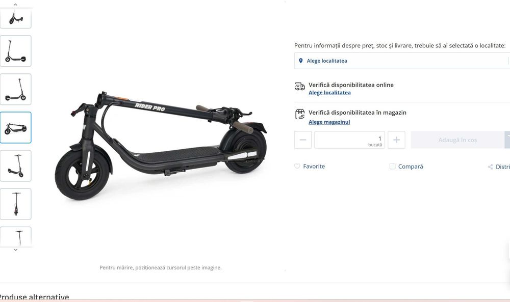 Trotineta electrica adulti, FreeWheel Rider Pro, motor 350 W, viteza maxima 25 km/h, autonomie 35 km, roti 10 inch, pliabilă