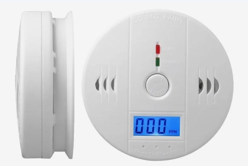 Detector de monoxid de carbon, Afisaj digital, Alarma, 11 x 11 x 4 cm