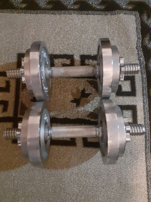 Vand gantare nichelate de 10 kilograme in stare foarte buna putin folo