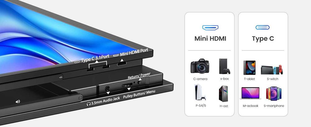 Портативный монитор UPERFECT 18.5" FullHd 120Hz 125% sRGB