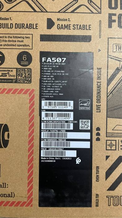 Asus tuf gaming A15 RTX 4050