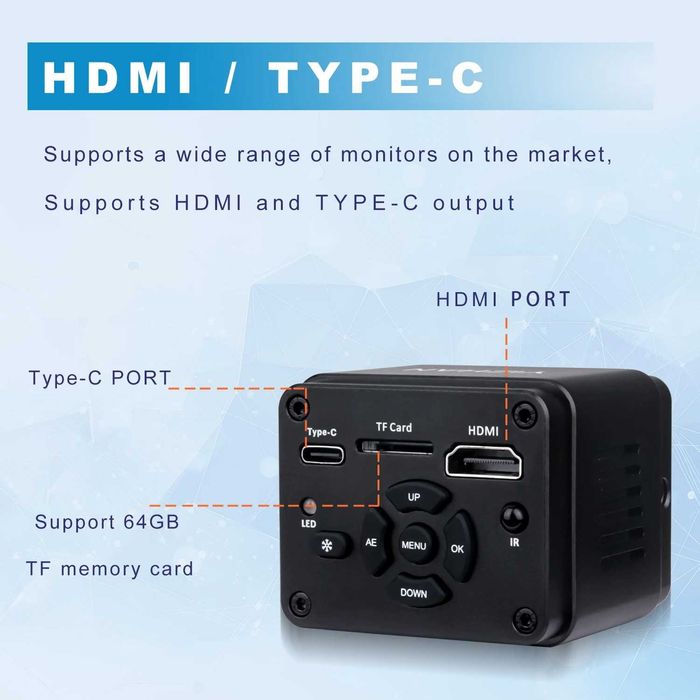 IMX678 4K 30FPS HDMI USB 2.0 дигитална камера микроскоп пълен комплект