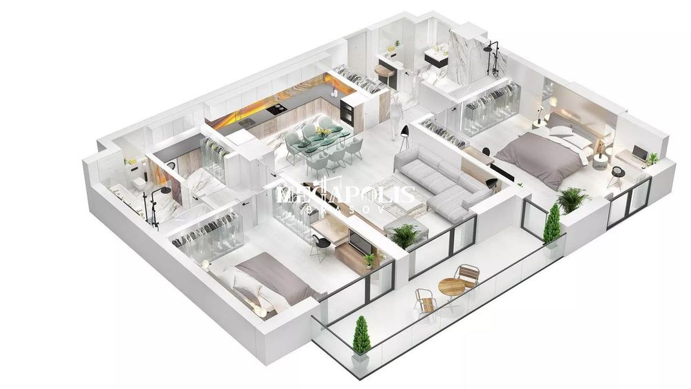 Apartament cu 3 camere | Noua | 97 mp Utili — fotografia 3