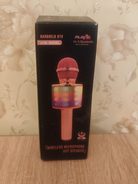 Караоке-микрофон WS-858L Bluetooth с колонкой