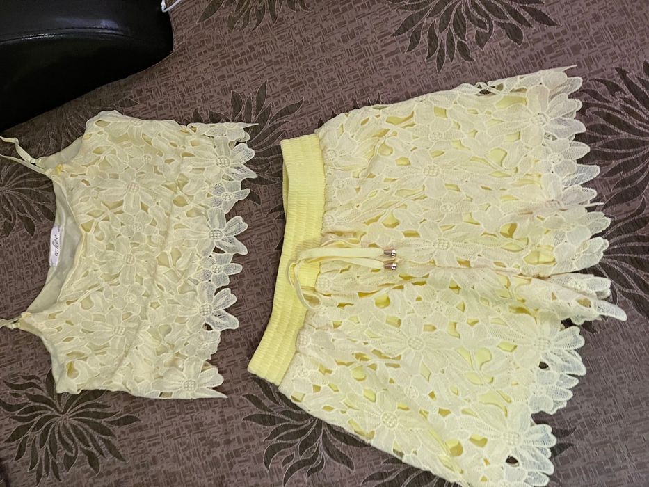 Луксозен стилен комплект VIP рязана дантела потниче &панталонки Уникат