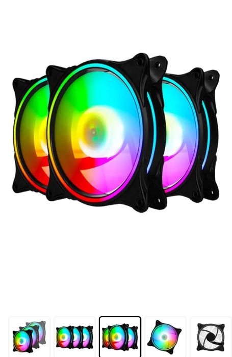 Вентилятор охлаждения для ПК 120мм RGB подсветкой