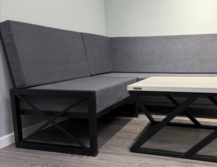 Угловой диван в стиле лофт Perla, мягкая мебель лофт офисный