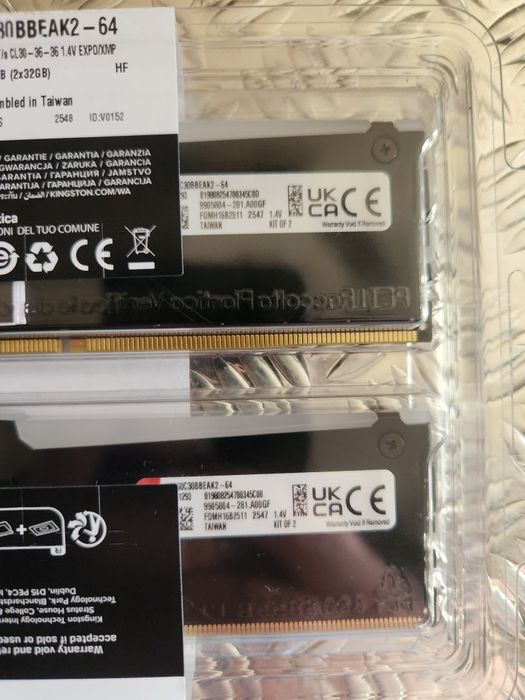 Memorie RAM 64 GB DDR 5  , 2x32 GB Kingston Furry beast 6000 MH RGB
-N