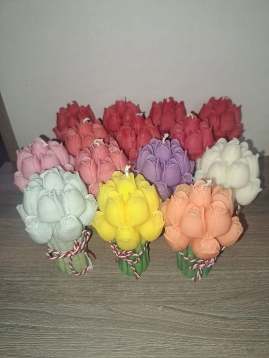 Mărțișoare din lumânări din ceară naturală