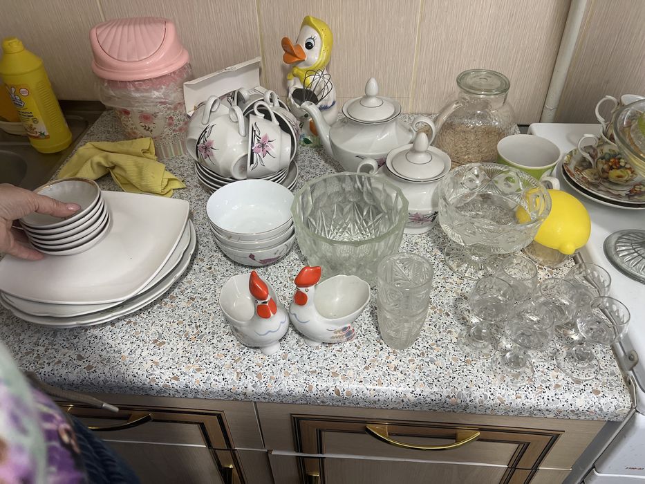 Советская посуда, фарфор, хрусталь